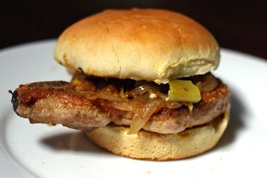 Bone-In Pork Chop Sandwich