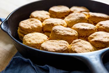 sweet potato biscuits in cast iron pan