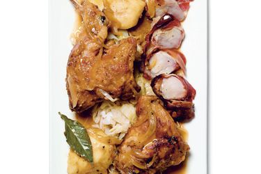 Cider-Braised Rabbit with Apples and Creme Fraiche