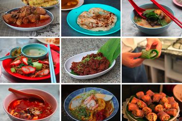 九道你应该知道的马来西亚菜拼贴画。