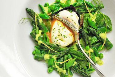 Spring Salad of Asparagus, Ramps, Snap Peas, and Peas