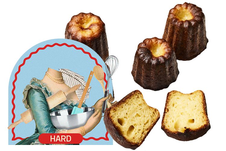 Caneles with hard sticker graphic