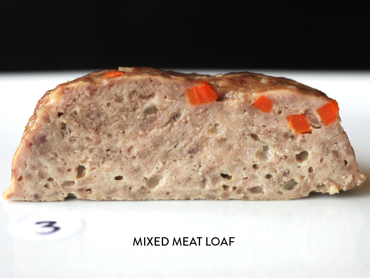 A cross-section meatloaf made with mixed meat