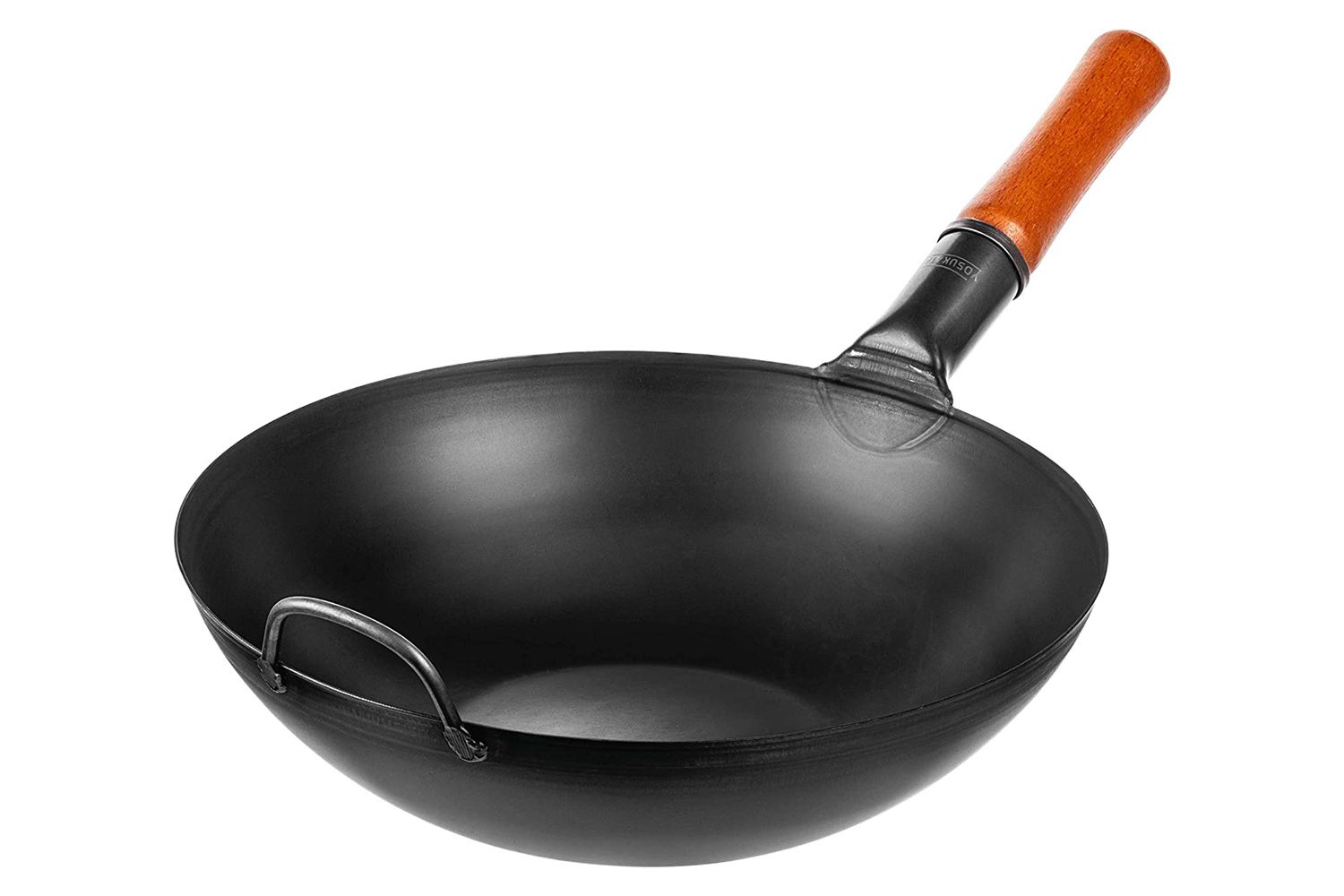 Yokusata The Wok Shop Carbon Steel Wok with Wood Side Handles