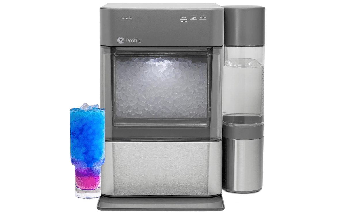 an ice maker against a white background