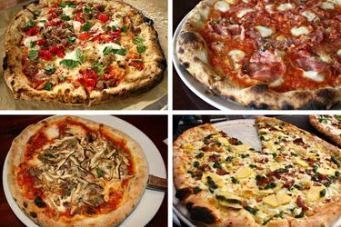 A collage of pizzas from Atlanta.