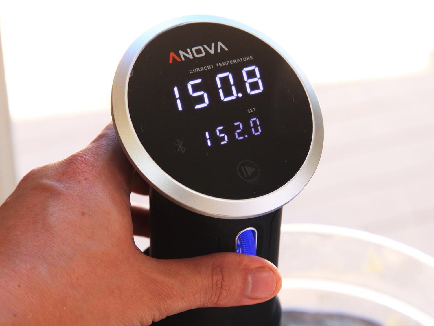 Setting the temperature for sous vide pork ribs on Anova immersion circulator