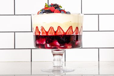 Trifle on a white counter