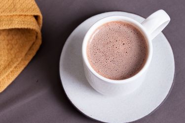 A cup of drinking chocolate.
