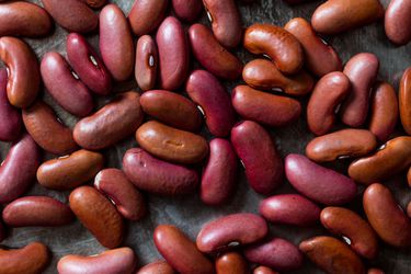 Closeup of dried kidney beans