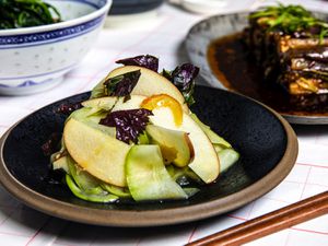 Plated Chayote and Apple Salad