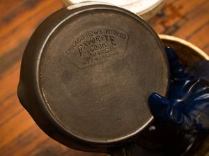 A restored vintage piece of cast iron cookware