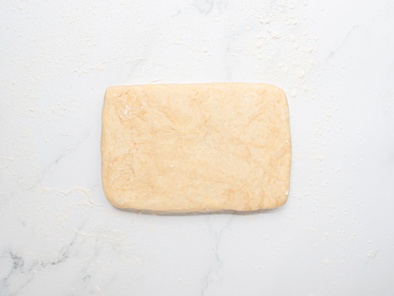 Dough in a rectangle shape