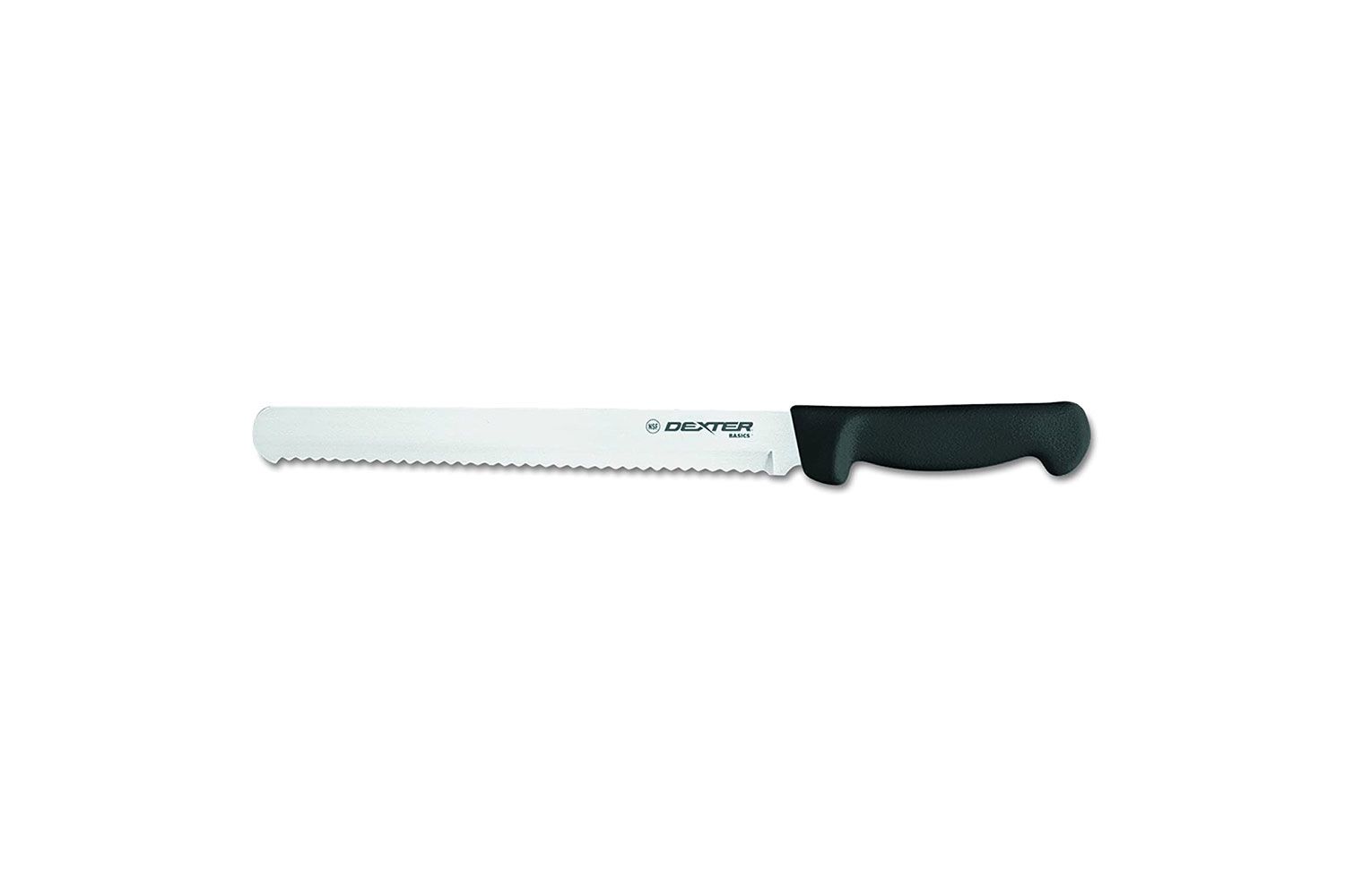 Dexter-Russell Basics P94804B 10" Scalloped Slicer/Bread Knife with Black Polypropylene Handle