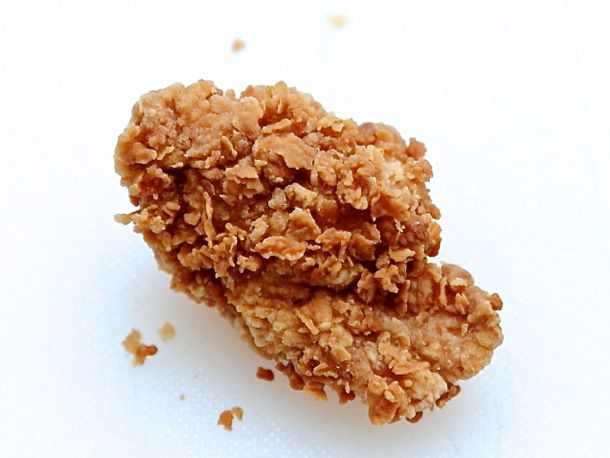 Craggy and crisp fried chicken thigh for General Tso's chicken.