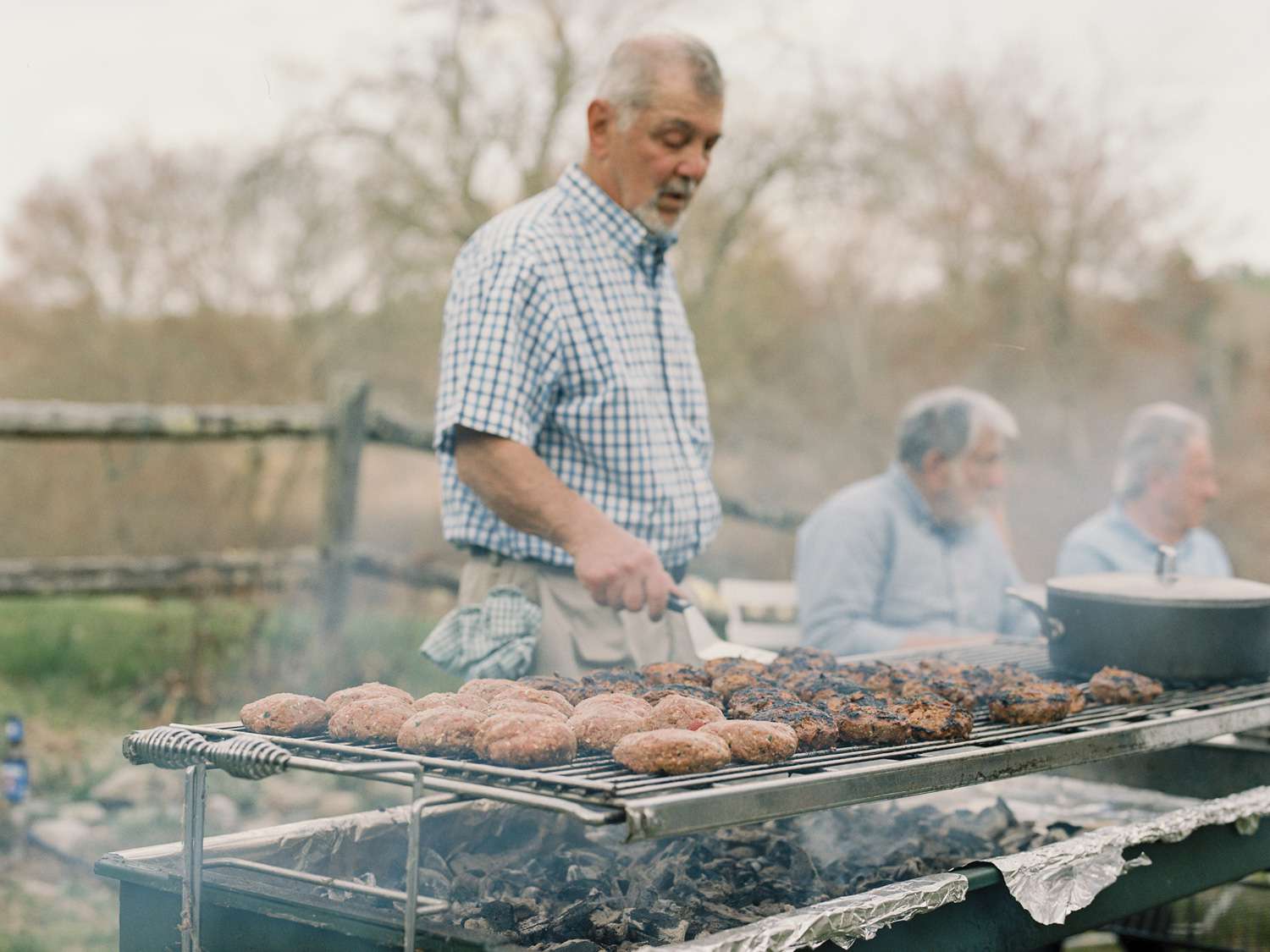 Andrew Janjigian's dad manning the Easter grill.