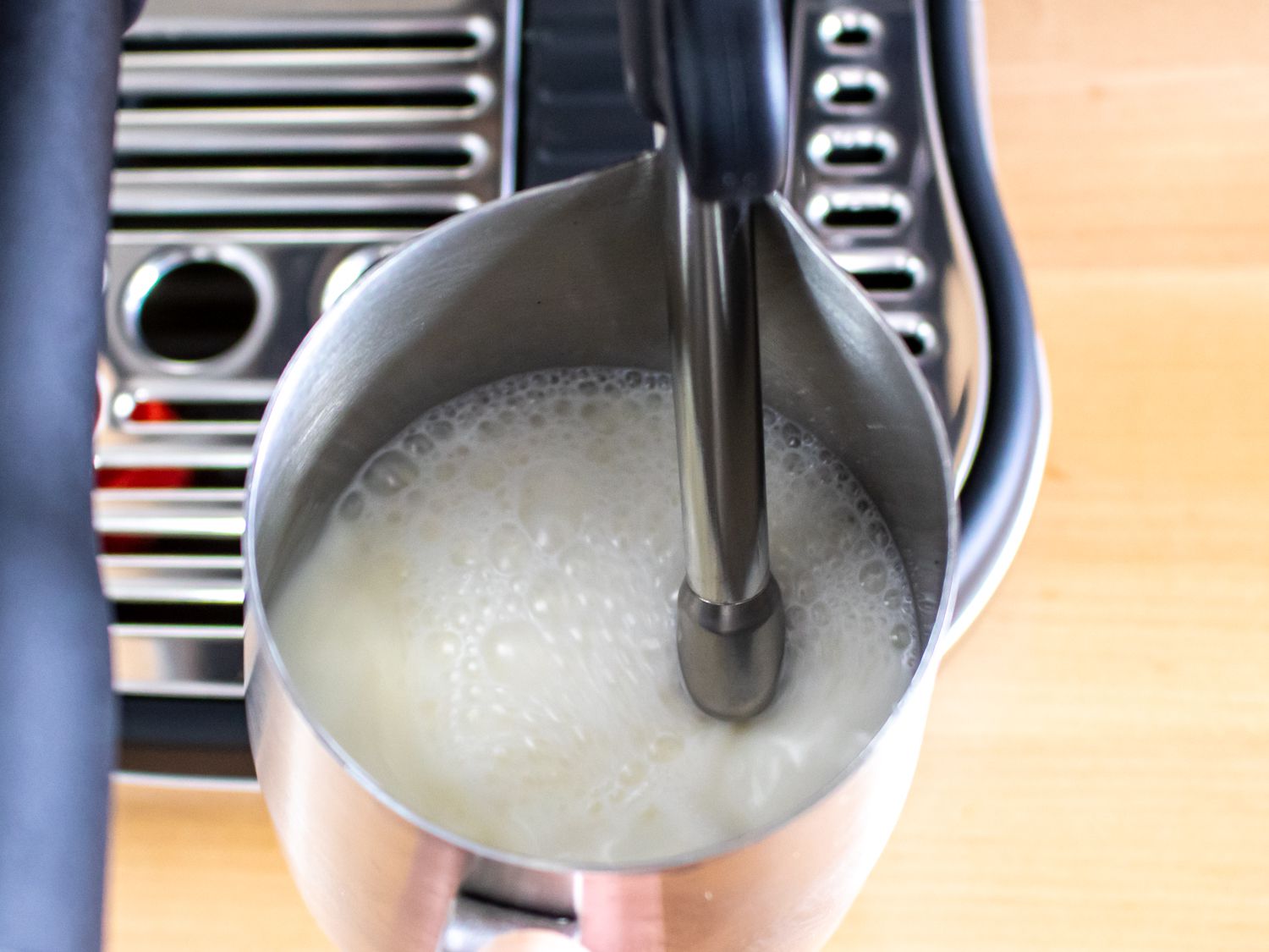 Steaming milk with the Breville Bambino Plus espresso machine