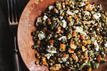 French Lentil Salad with Goat Cheese and Walnuts