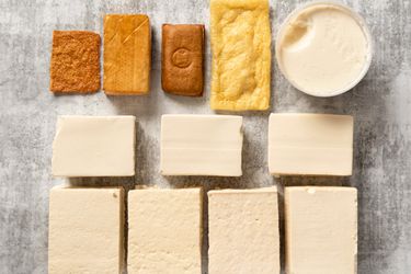 different types of tofu overhead shot