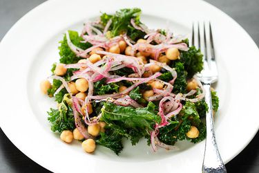 Marinated Kale and Chickpea Salad With Sumac Onions