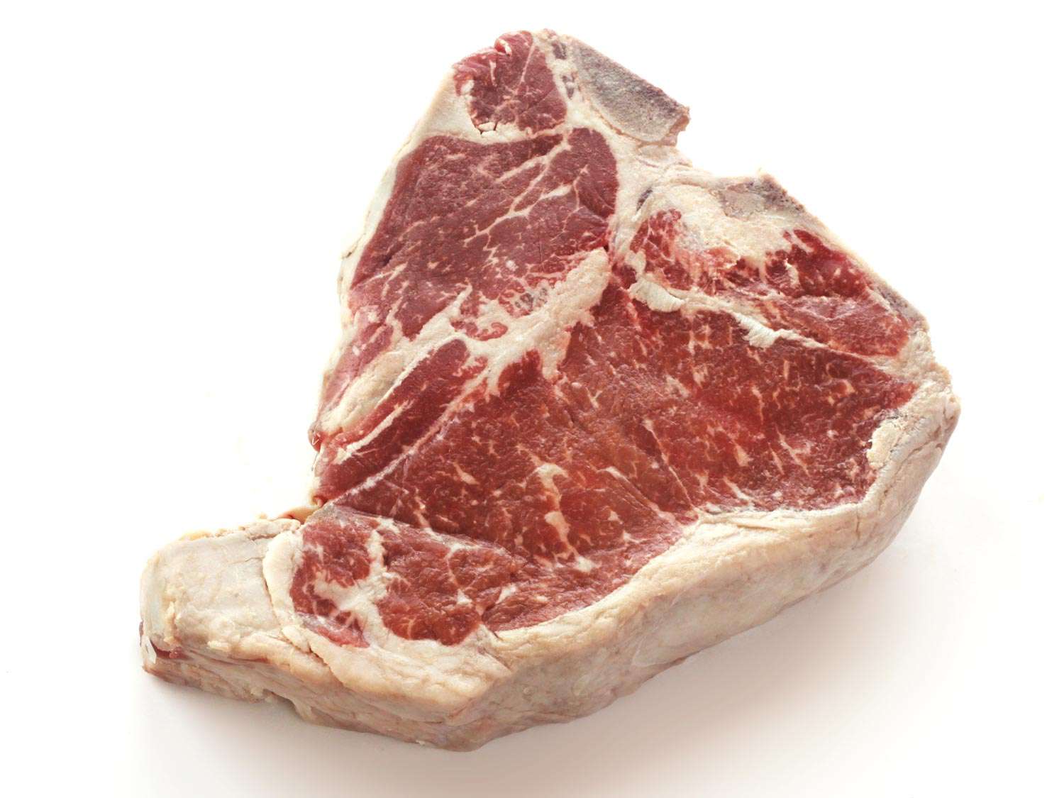 A raw T-bone steak