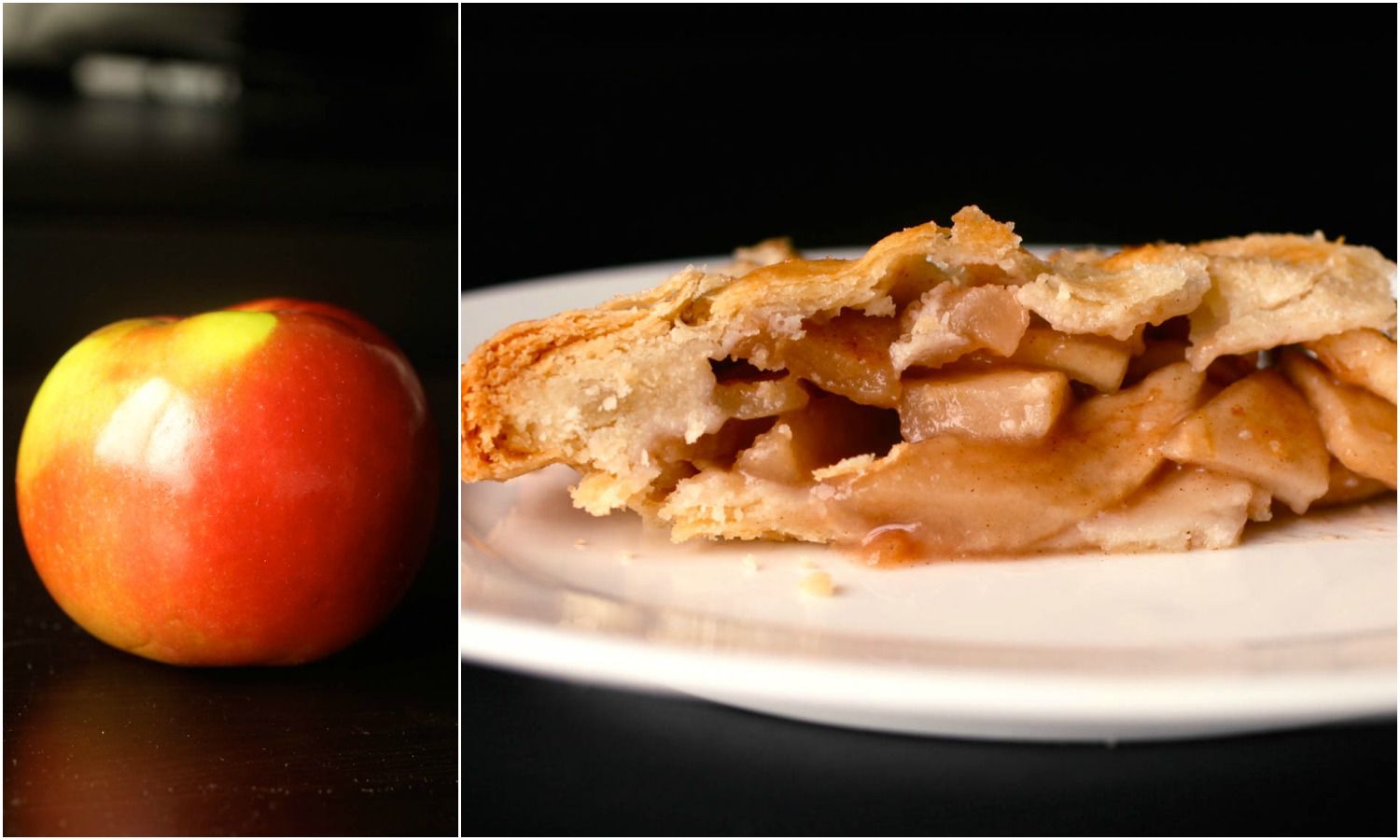 拼贴的一个麦金托什苹果旁边的一片派与麦金托什苹果