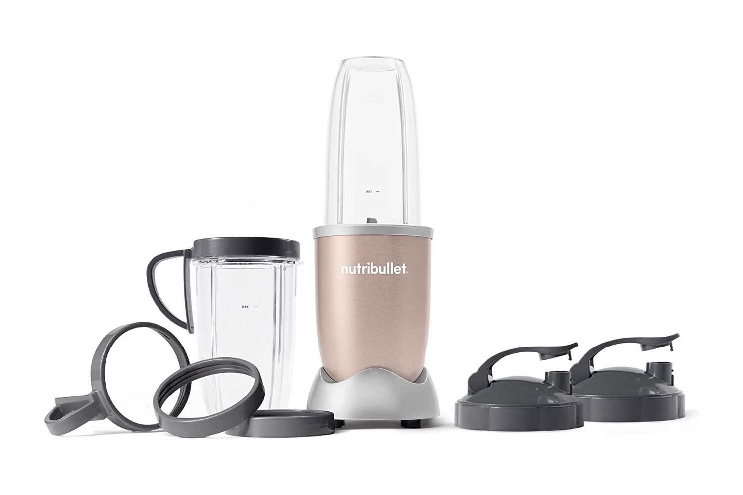 NutriBullet Pro - 13-Piece High-Speed Blender/Mixer System with Hardcover Recipe Book Included (900 Watts) Champagne, Standard