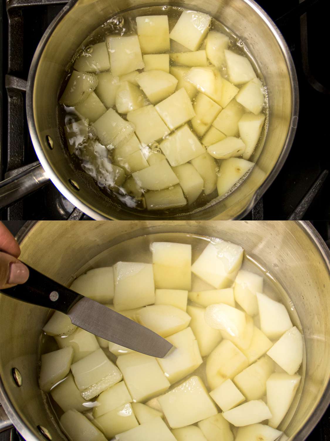 土豆煮至变软