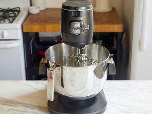 GE Profile Stand Mixer on marble countertop