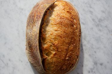 A homemade sourdough pain au levain.