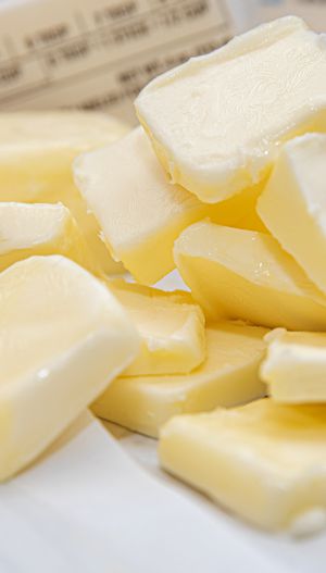 A pile of cubed butter