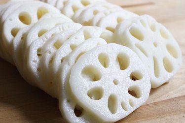 Sliced lotus root.