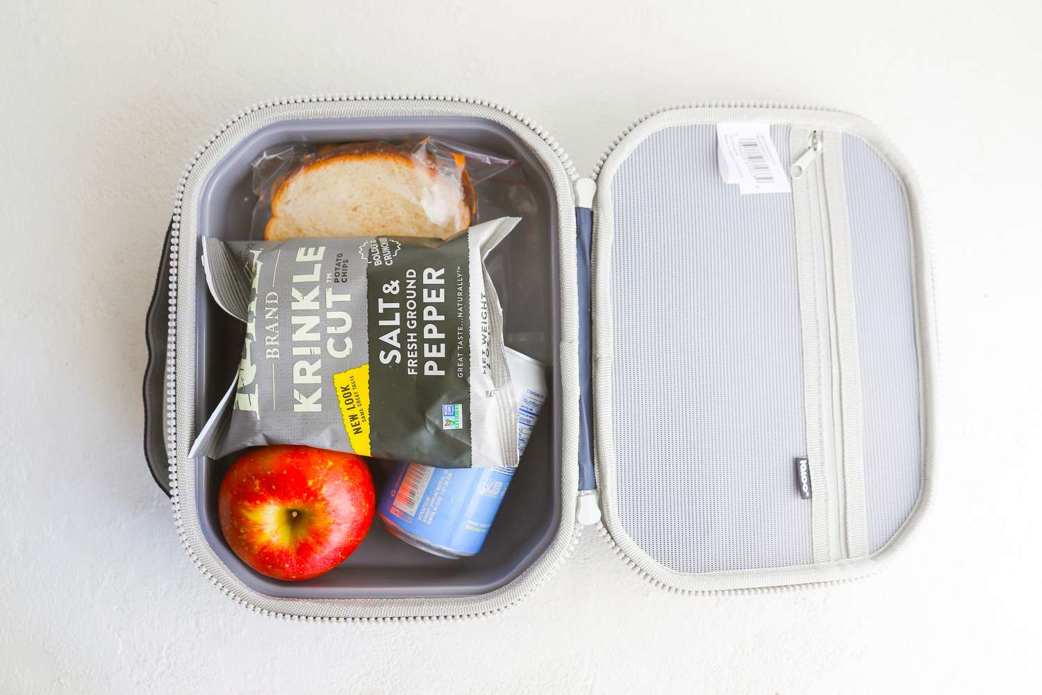 an overhead look at a packed lunch box