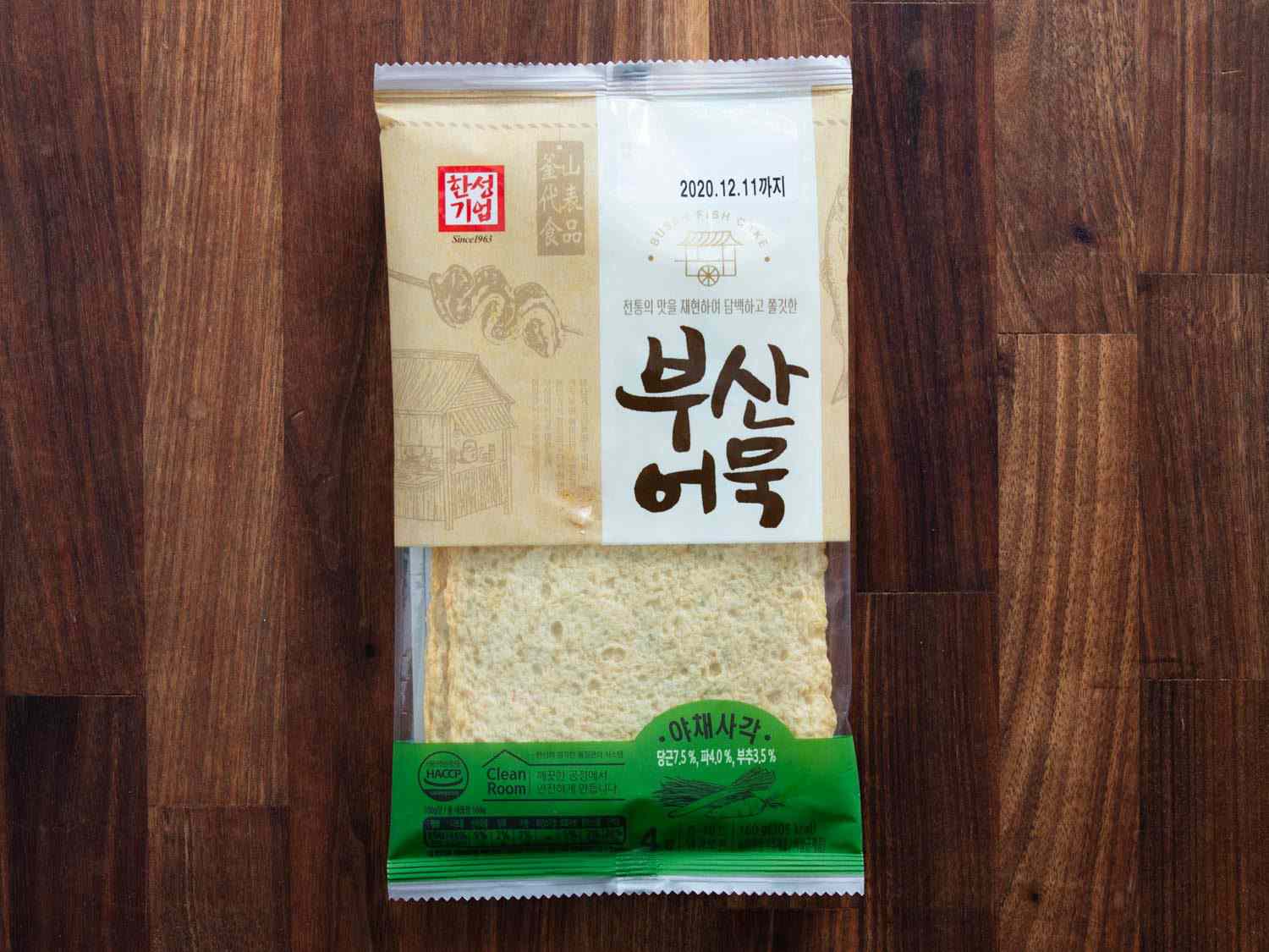 A plastic package of fishcake for making Korean kimbap.