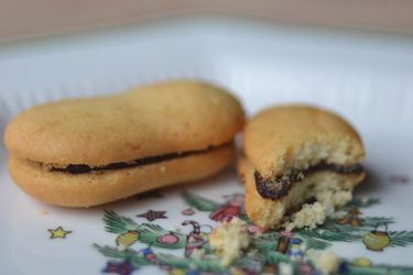 homemade Milanos on flowered plate