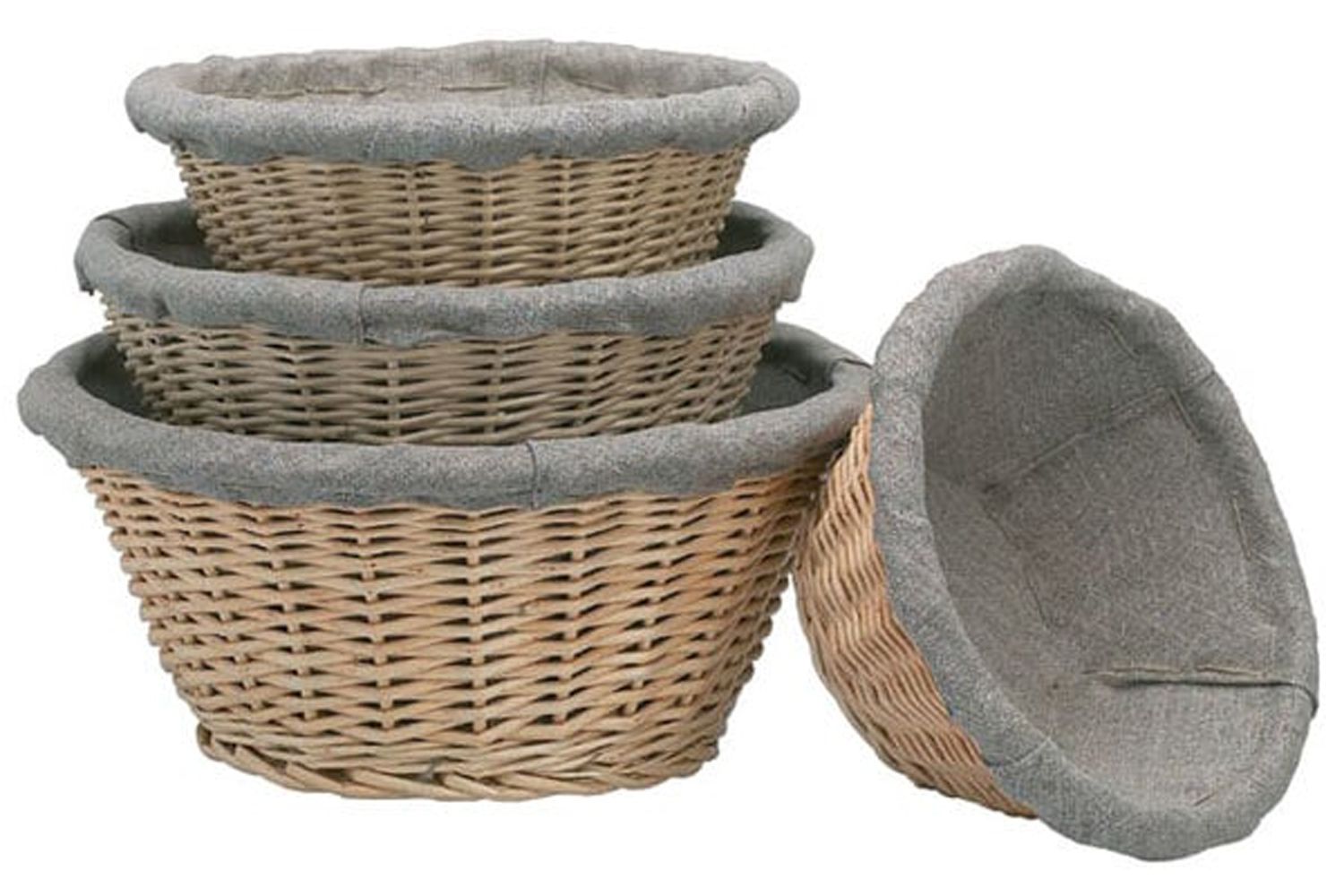 Webstaurant Store Mafter Bourgeat 8.25â Linen Lined Wicker Proofing Basket