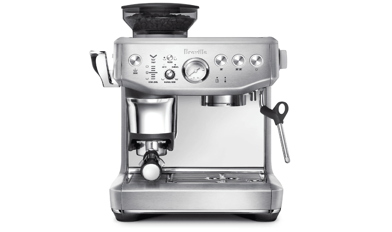 a breville espresso machine against a white background