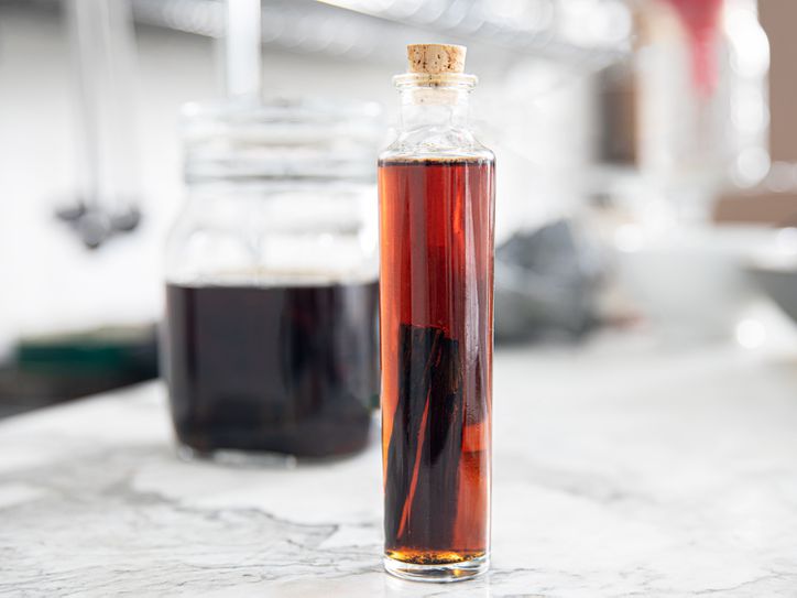 A single jar of vanilla extract