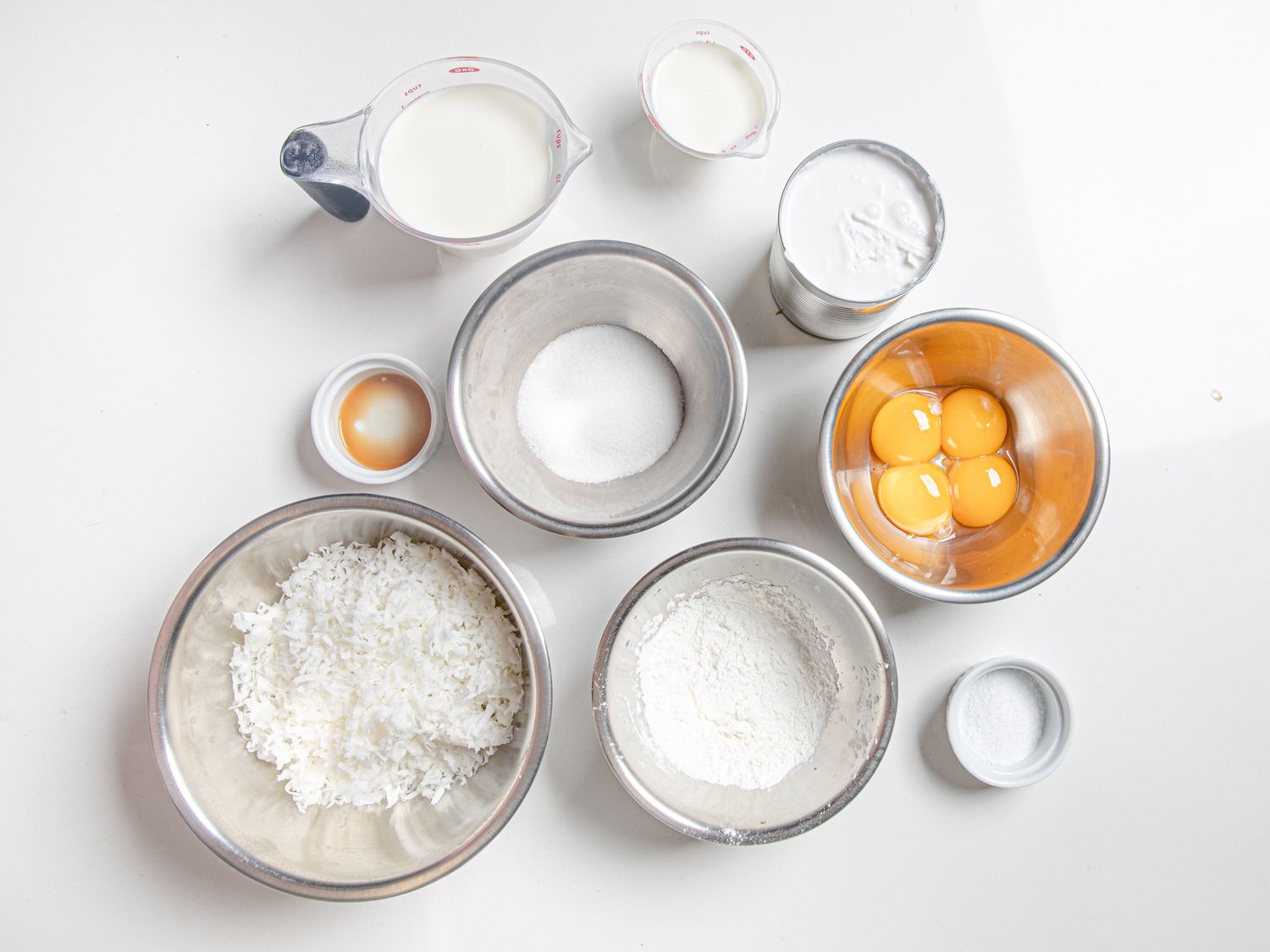 Overhead view of mise en place