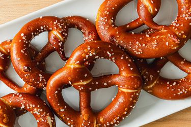 Overhead view of pretzels