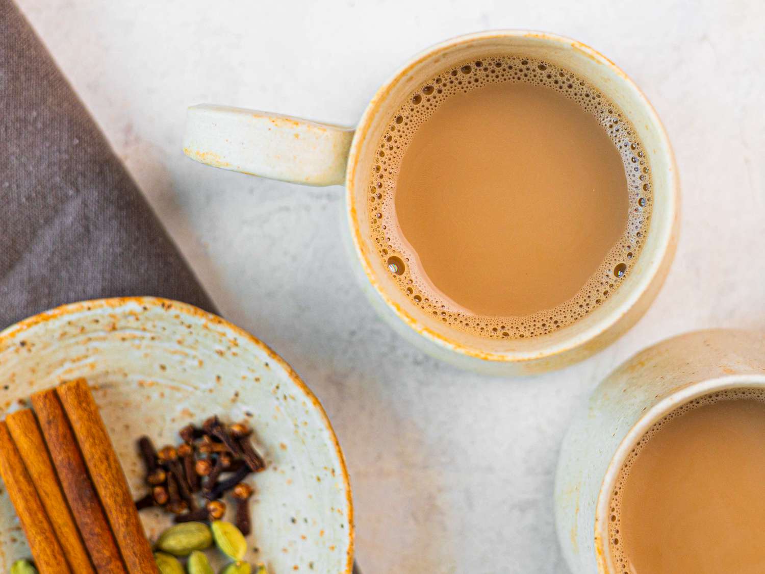 Overhead view of chai