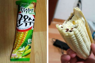 新奇的韩国玉米冰淇淋
