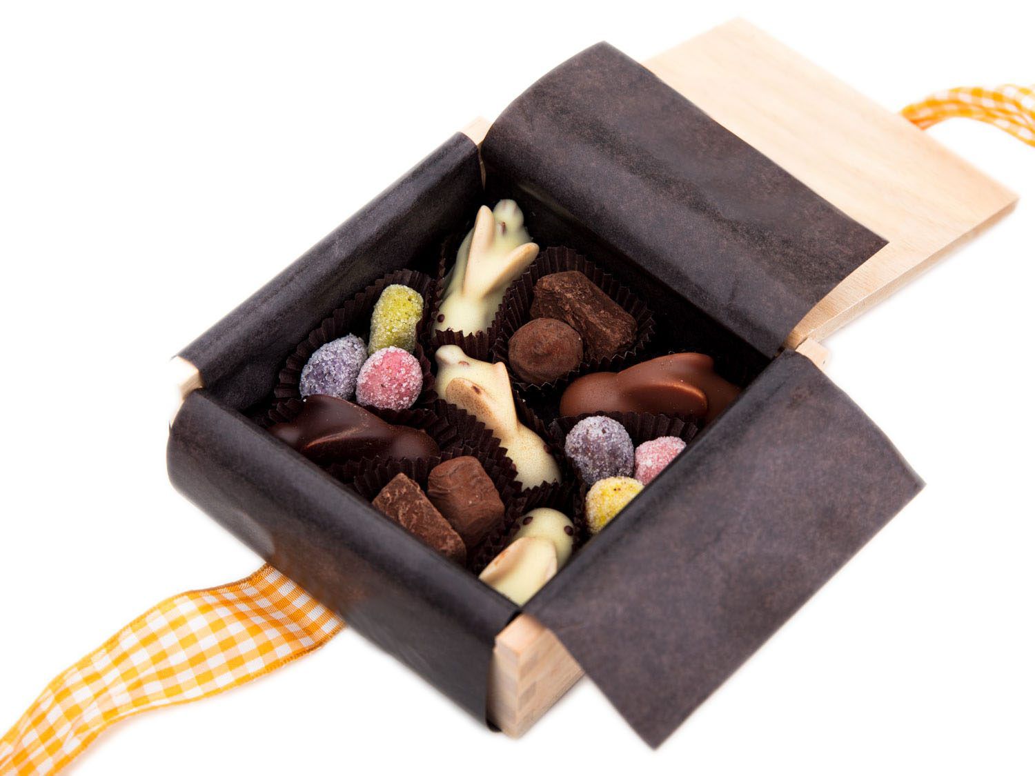 A gift box of assorted Easter chocolates from L.A. Burdick