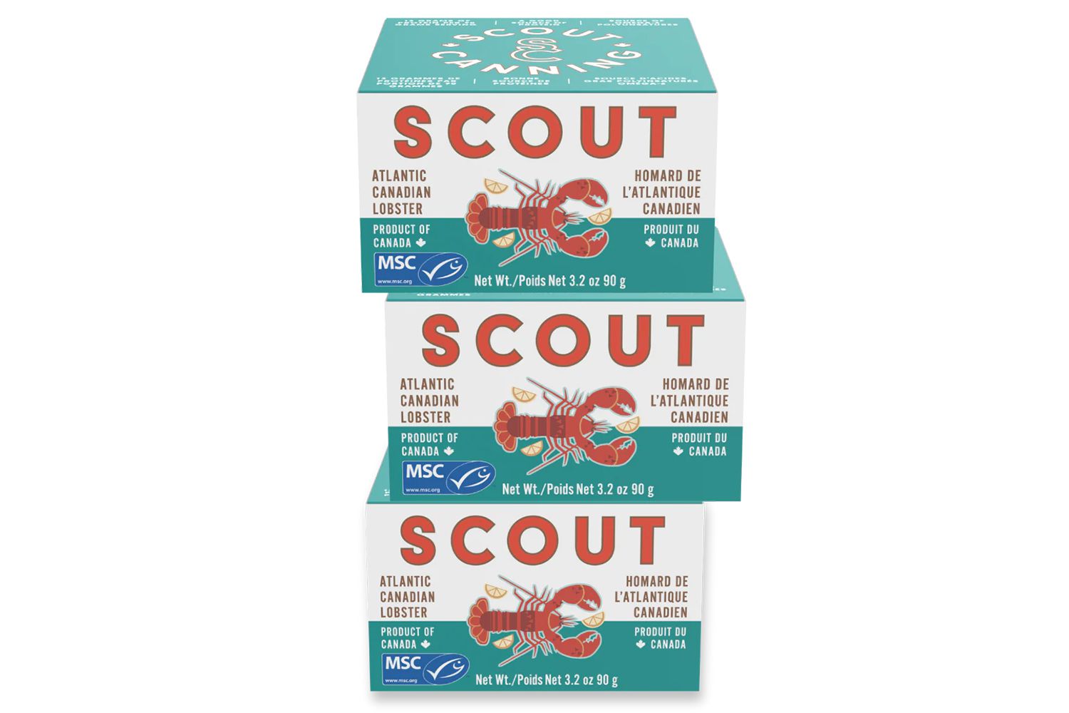 Scout Seafood Snacks Atlantic Canadian Lobster 3-Pack