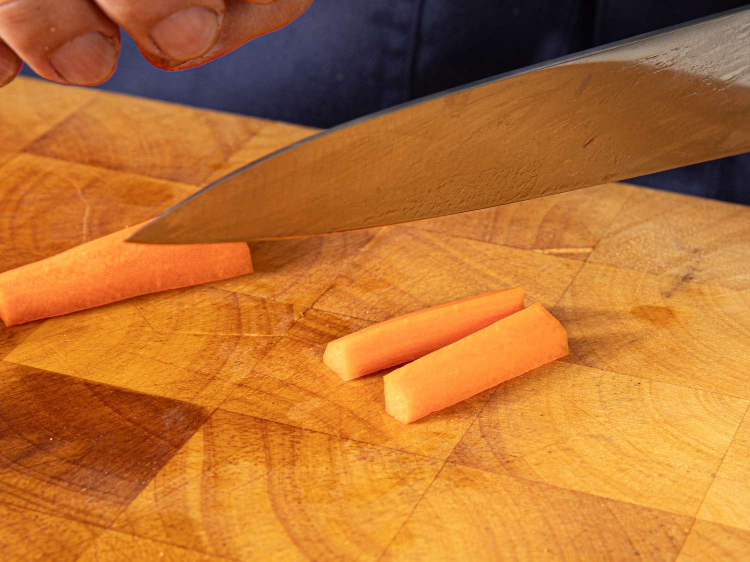 Carrots cut into batons