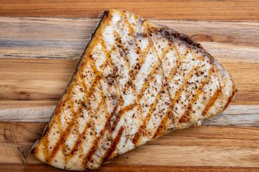 A perfectly grilled swordfish state.
