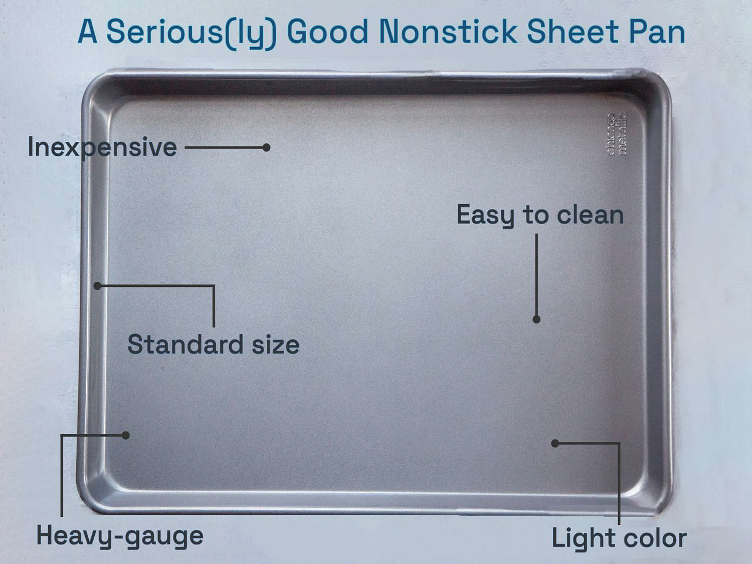 a seriously good nonstick sheet pan: inexpensive, heavy-gauge, easy to clean, light color, inexpensive