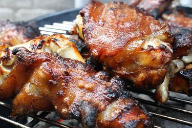 Grilled Pigs' Feet on the grill