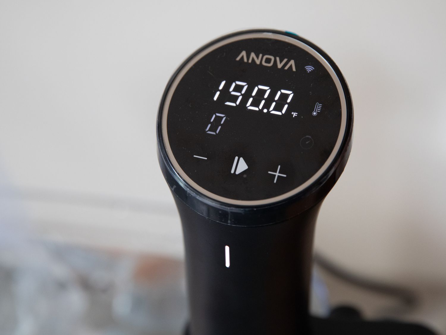 a closeup of the controls on the anova