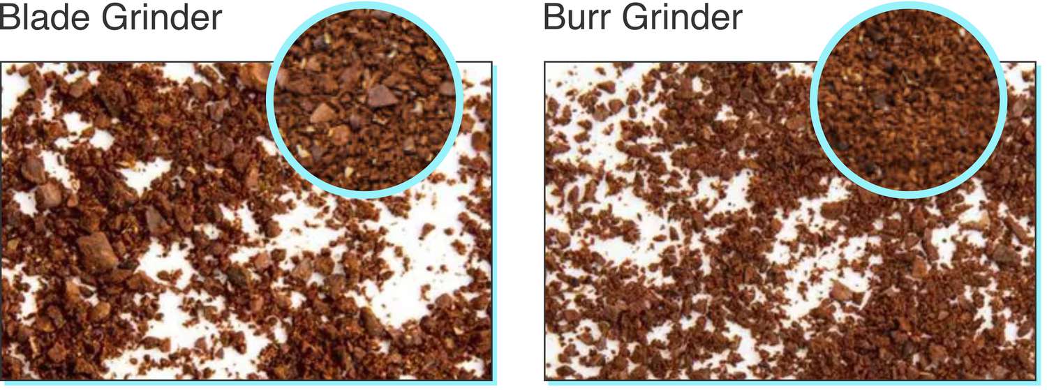 coffee grounds from a blade grinder vs burr grinder